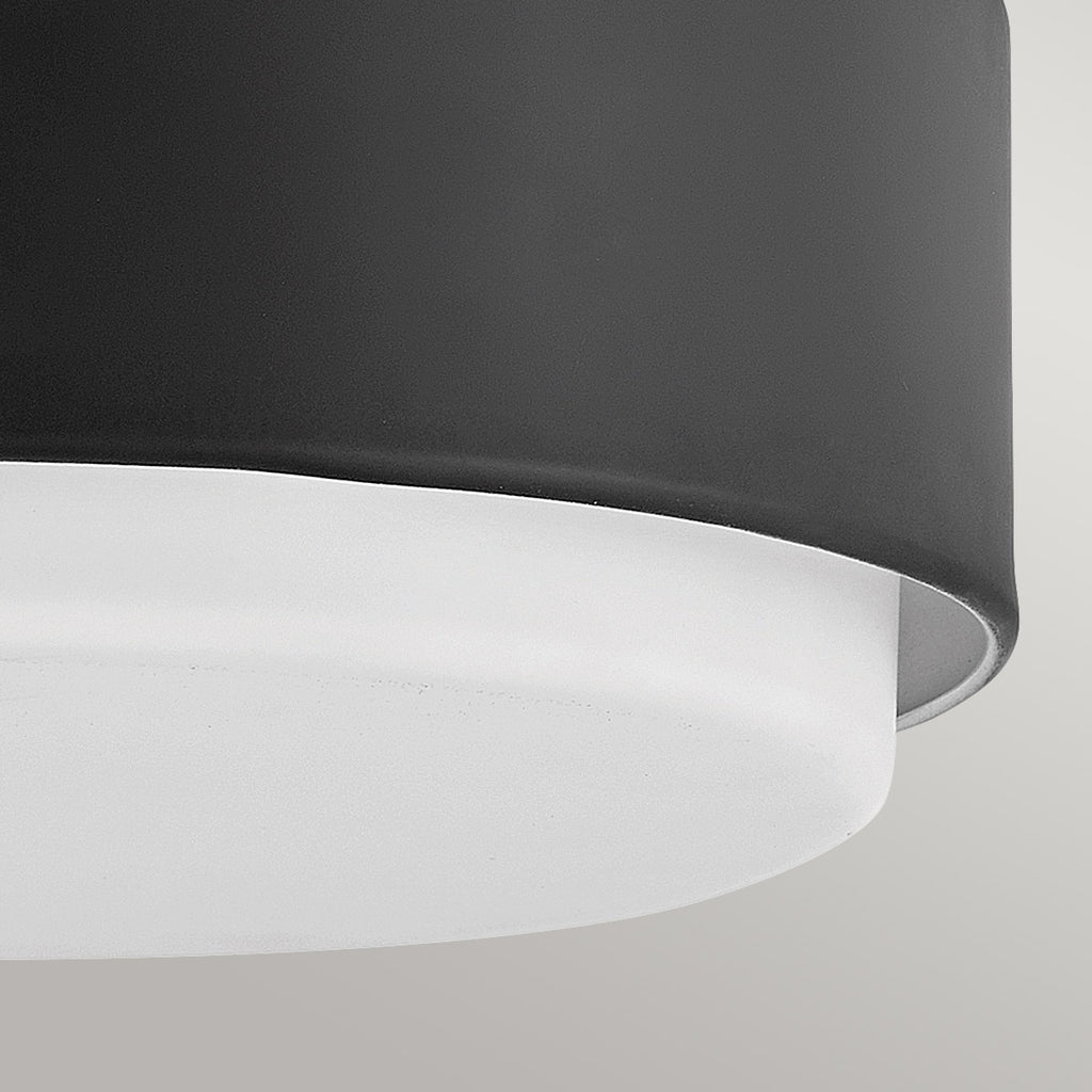 Hinkley Cedric Flush Small Mount Black with Opal Glass
