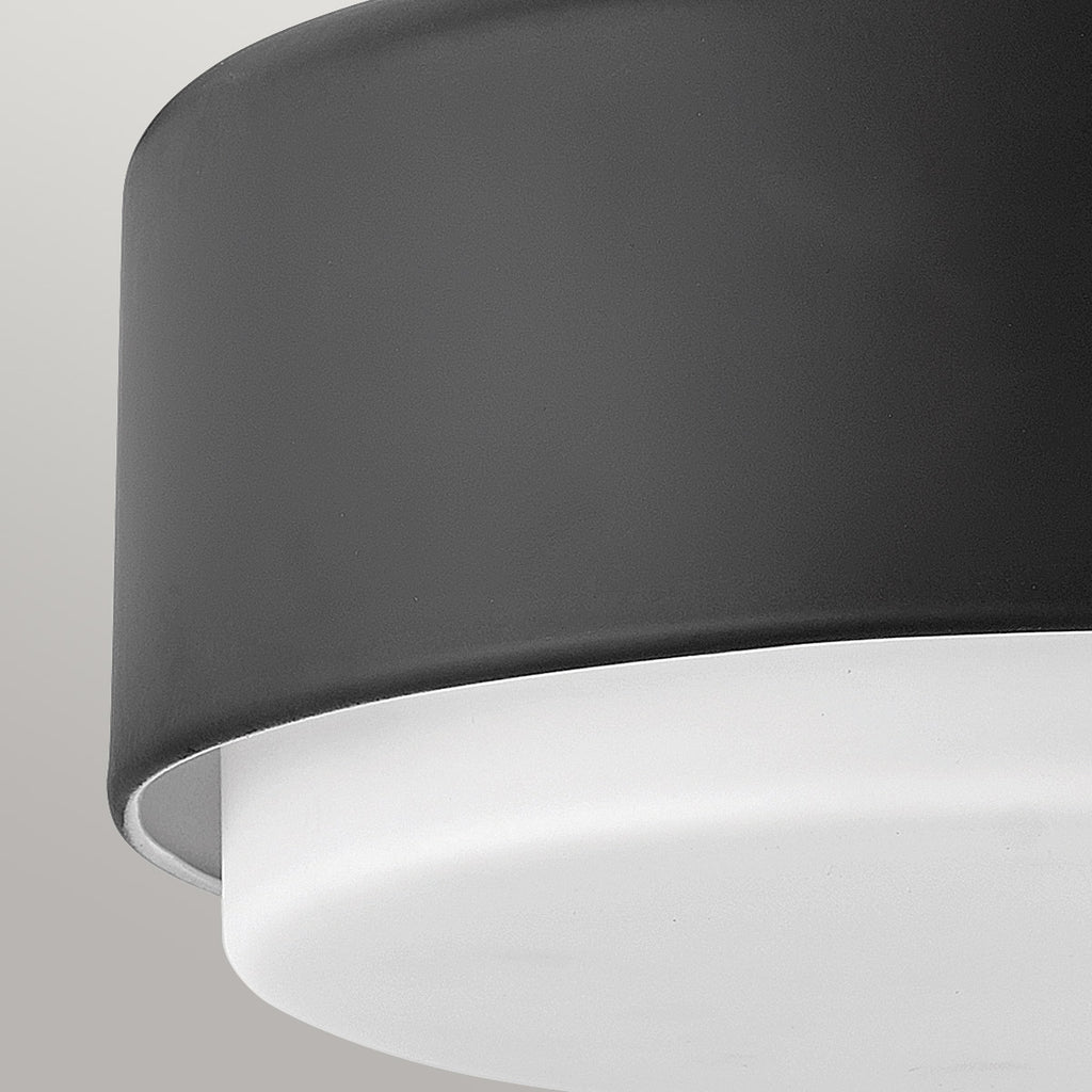 Hinkley Cedric Flush Small Mount Black with Opal Glass
