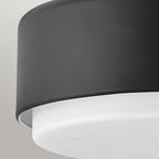 Hinkley Cedric Flush Small Mount Black with Opal Glass