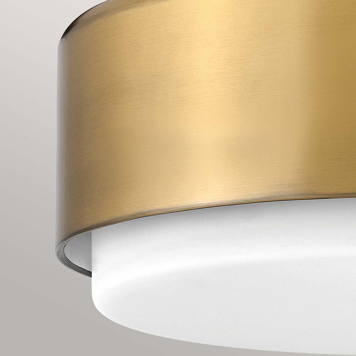 Hinkley Cedric Flush Small Mount Lacquered Brass with Opal Glass