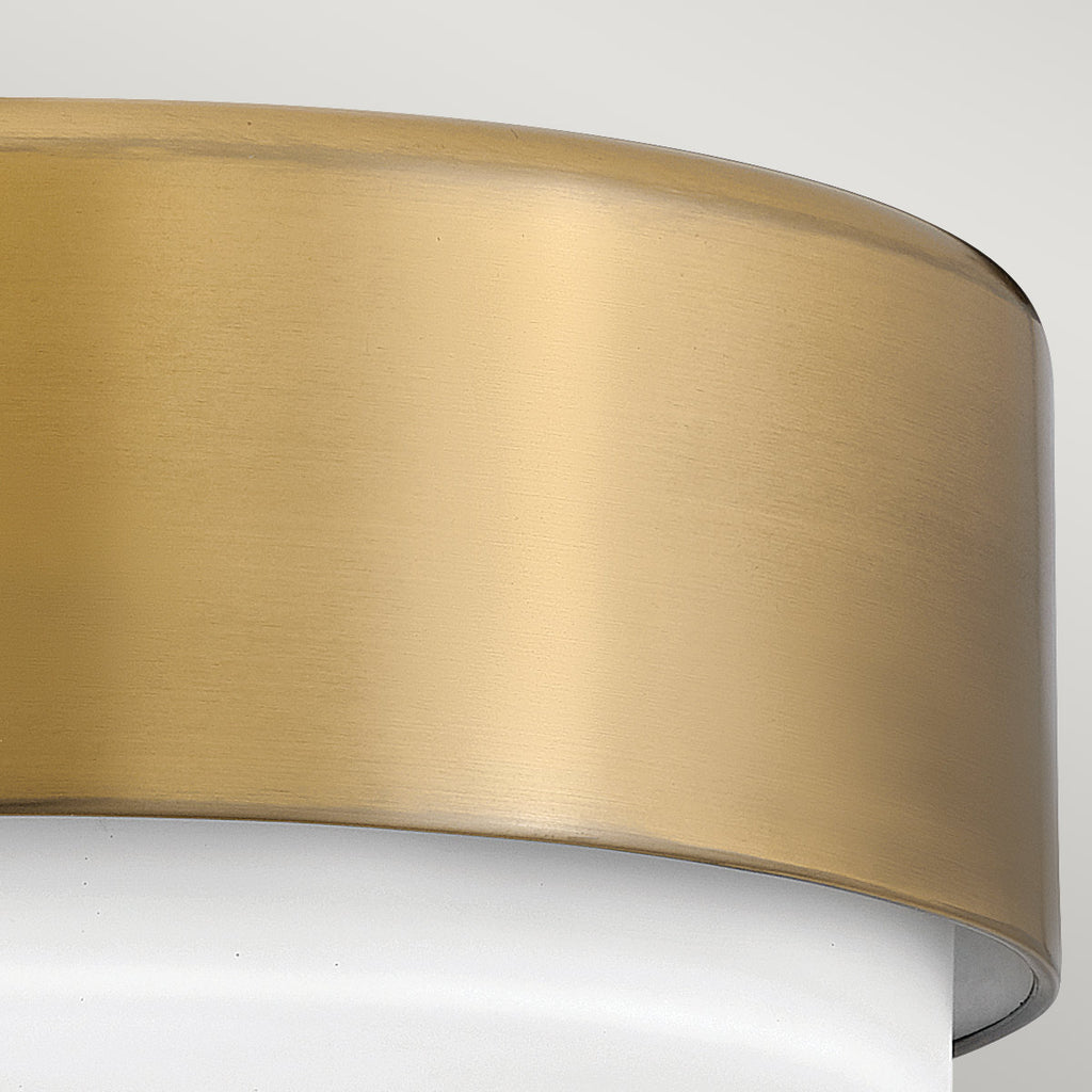 Hinkley Cedric Flush Small Mount Lacquered Brass with Opal Glass