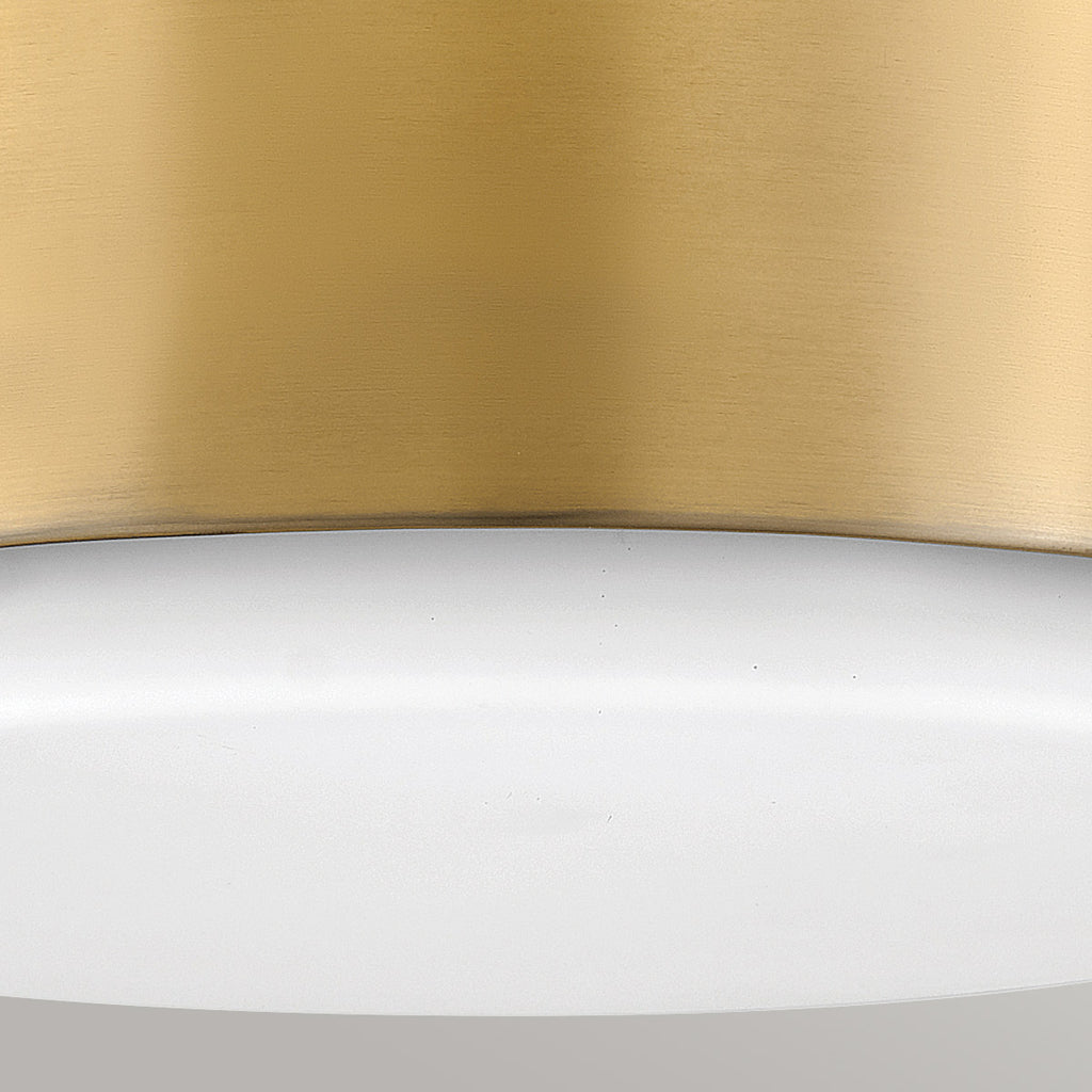Hinkley Cedric Flush Small Mount Lacquered Brass with Opal Glass
