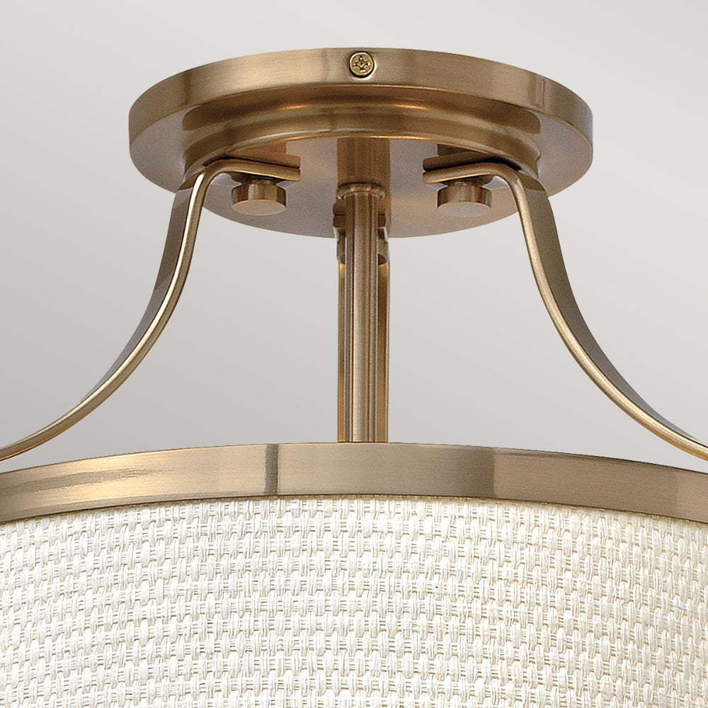 Hinkley Charlotte Semi Flush Ceiling Light in Brushed Caramel