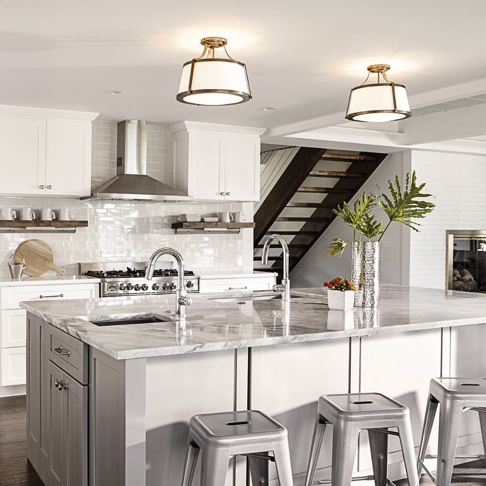 Hinkley Charlotte Semi Flush Ceiling Light in Brushed Caramel