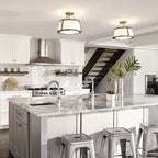 Hinkley Charlotte Semi Flush Ceiling Light in Brushed Caramel
