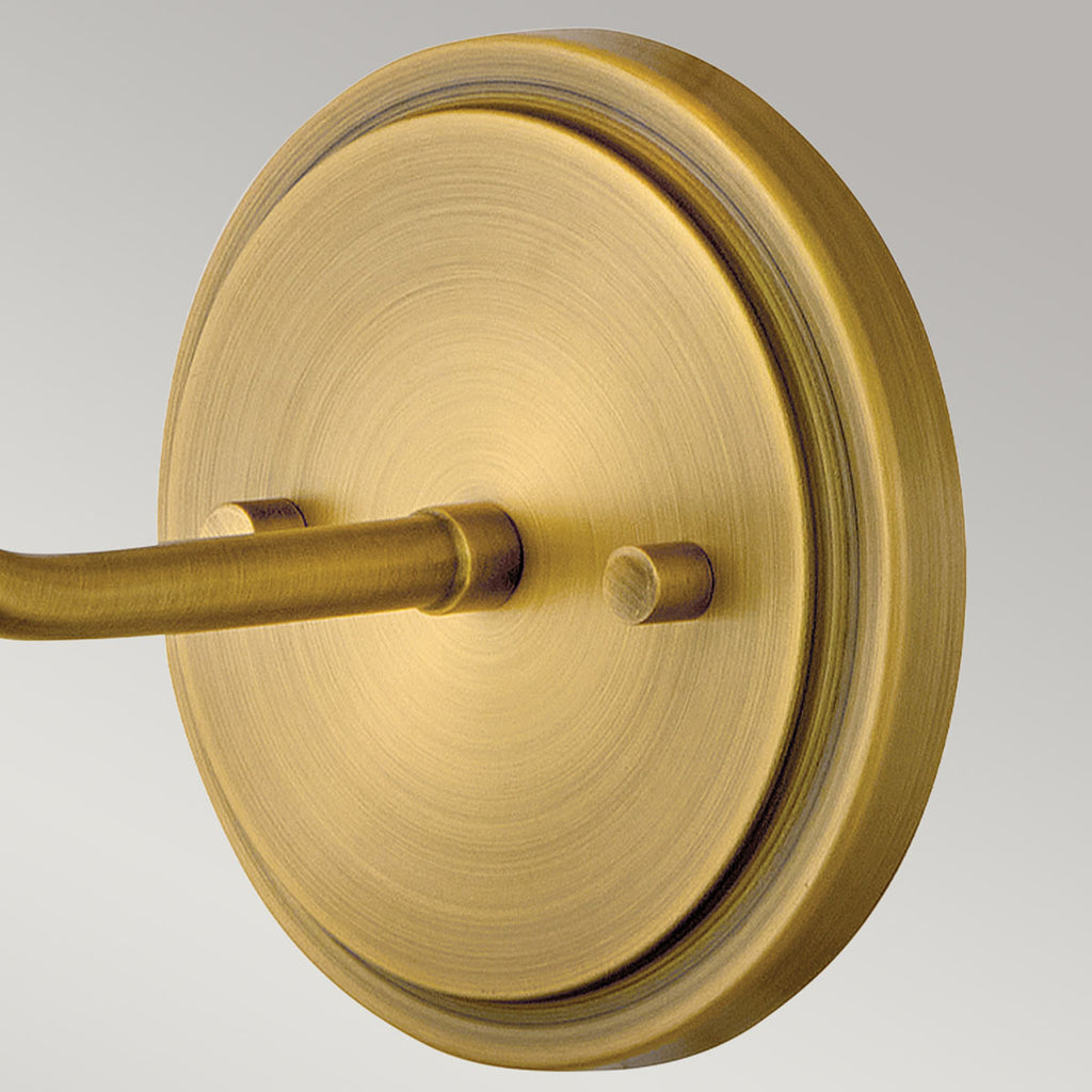 Hinkley Clarke Wall Light with Pull switch Darkened Brass & Ivory Linen Shade