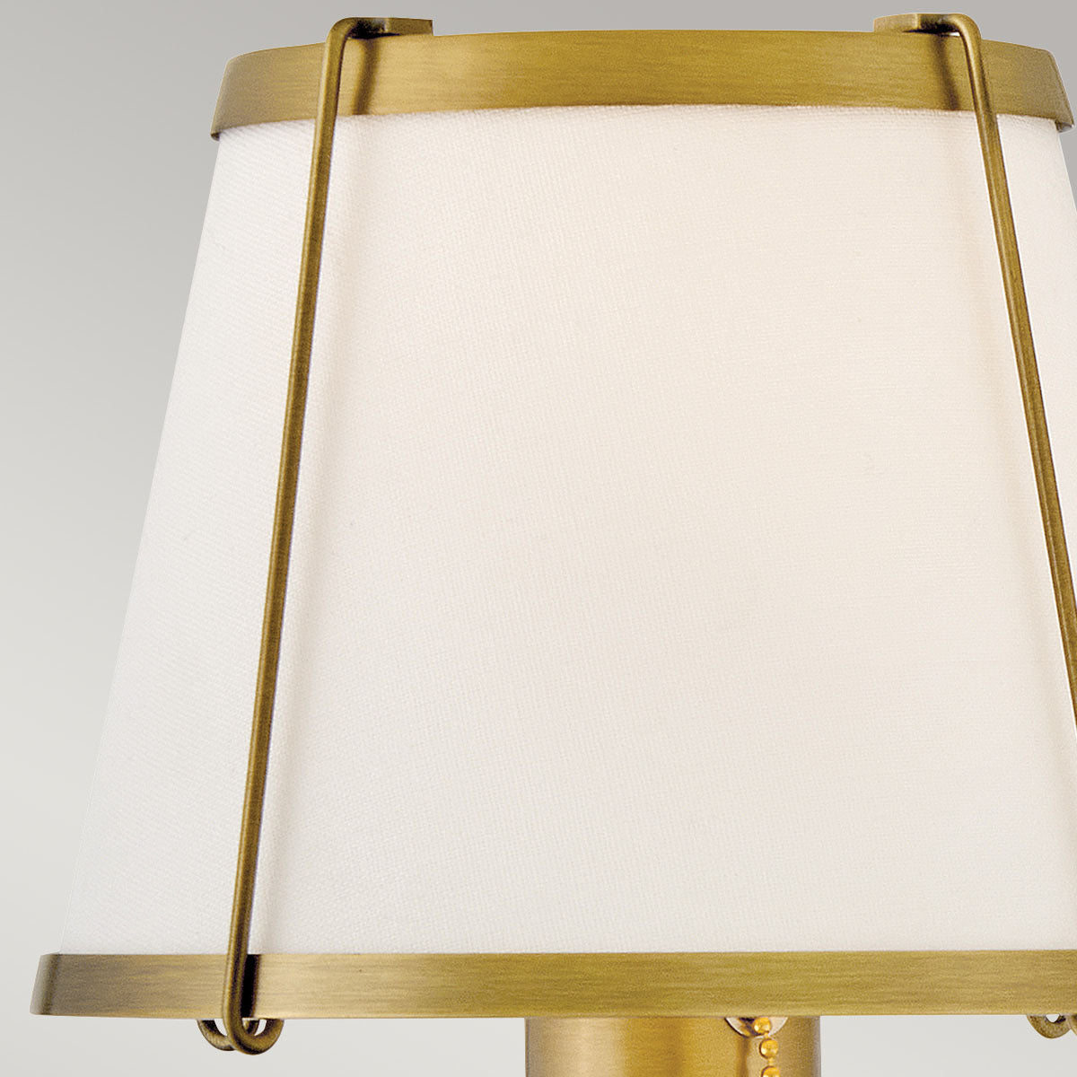 Hinkley Clarke Wall Light with Pull switch Darkened Brass & Ivory Linen Shade