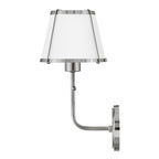Hinkley Clarke Wall Light with Pull switch Polished Nickel & White Metal Shade
