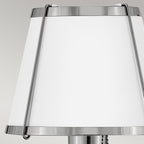 Hinkley Clarke Wall Light with Pull switch Polished Nickel & White Metal Shade