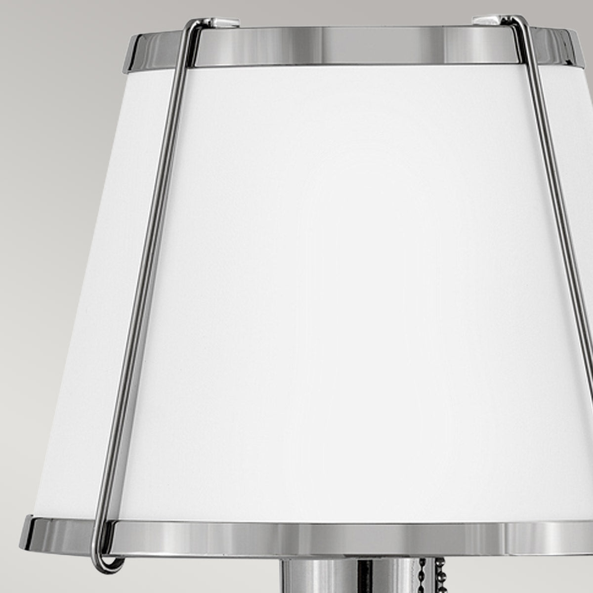 Hinkley Clarke Wall Light with Pull switch Polished Nickel & White Metal Shade