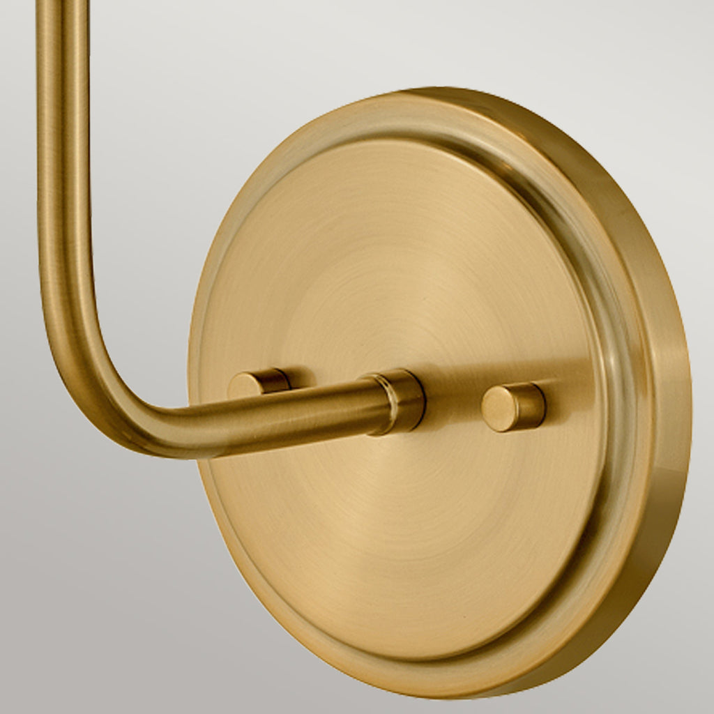 Hinkley Clarke Wall Light with Pull switch Warm Brass & Black Metal Shade