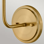 Hinkley Clarke Wall Light with Pull switch Warm Brass & Black Metal Shade