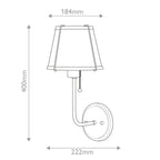 Hinkley Clarke Wall Light with Pull switch Warm Brass & Black Metal Shade