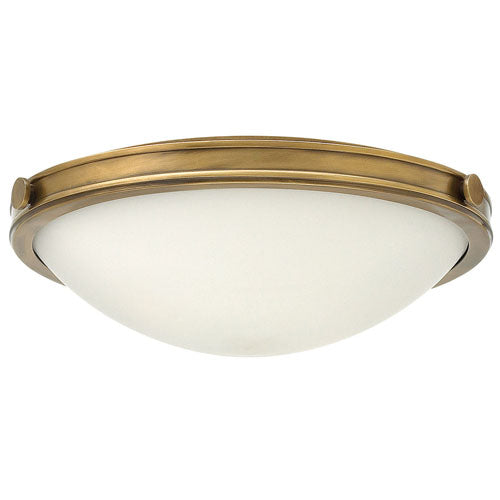 Hinkley Collier 3 Light Flush Ceiling Light in Heritage Brass