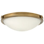 Hinkley Collier 3 Light Flush Ceiling Light in Heritage Brass