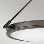 Hinkley Collier 4 light Medium Semi-Flush Fitting Black Oxide with Opal Shade
