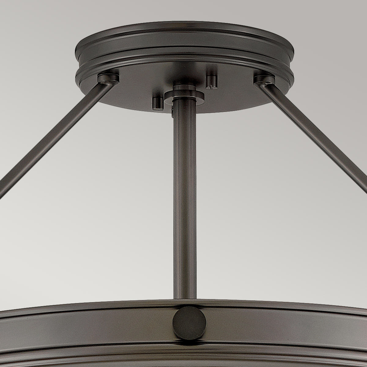 Hinkley Collier 4 light Medium Semi-Flush Fitting Black Oxide with Opal Shade