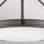 Hinkley Collier 4 light Medium Semi-Flush Fitting Black Oxide with Opal Shade
