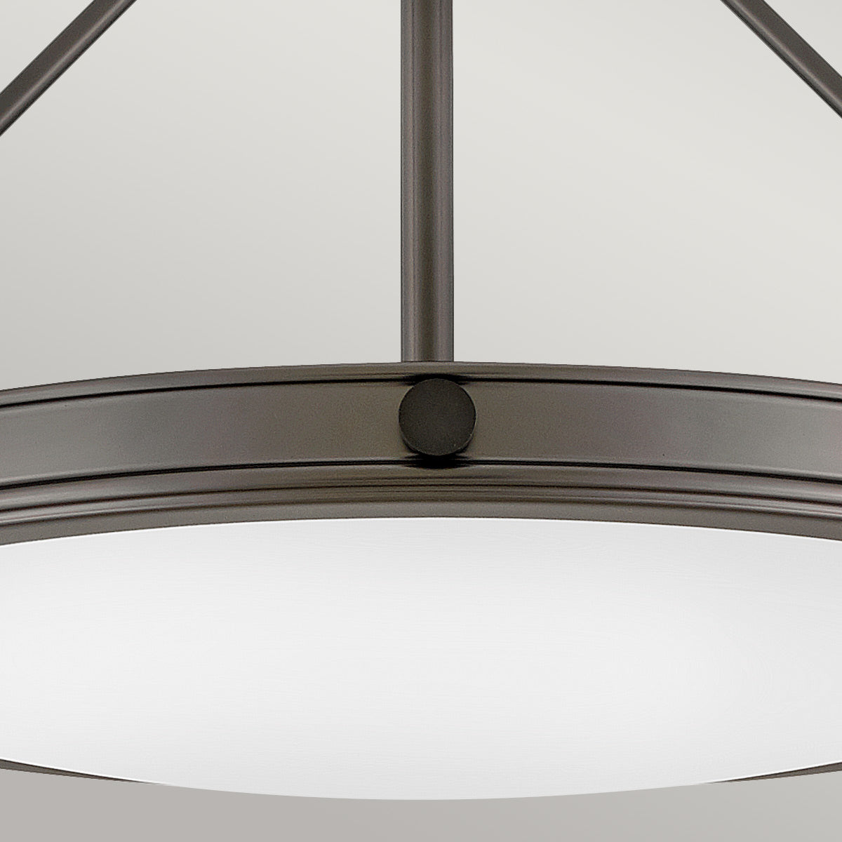 Hinkley Collier 4 light Medium Semi-Flush Fitting Black Oxide with Opal Shade