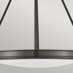 Hinkley Collier 4 Light Pendant Black Oxide with Opal Glass Shade