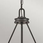 Hinkley Collier 4 Light Pendant Black Oxide with Opal Glass Shade