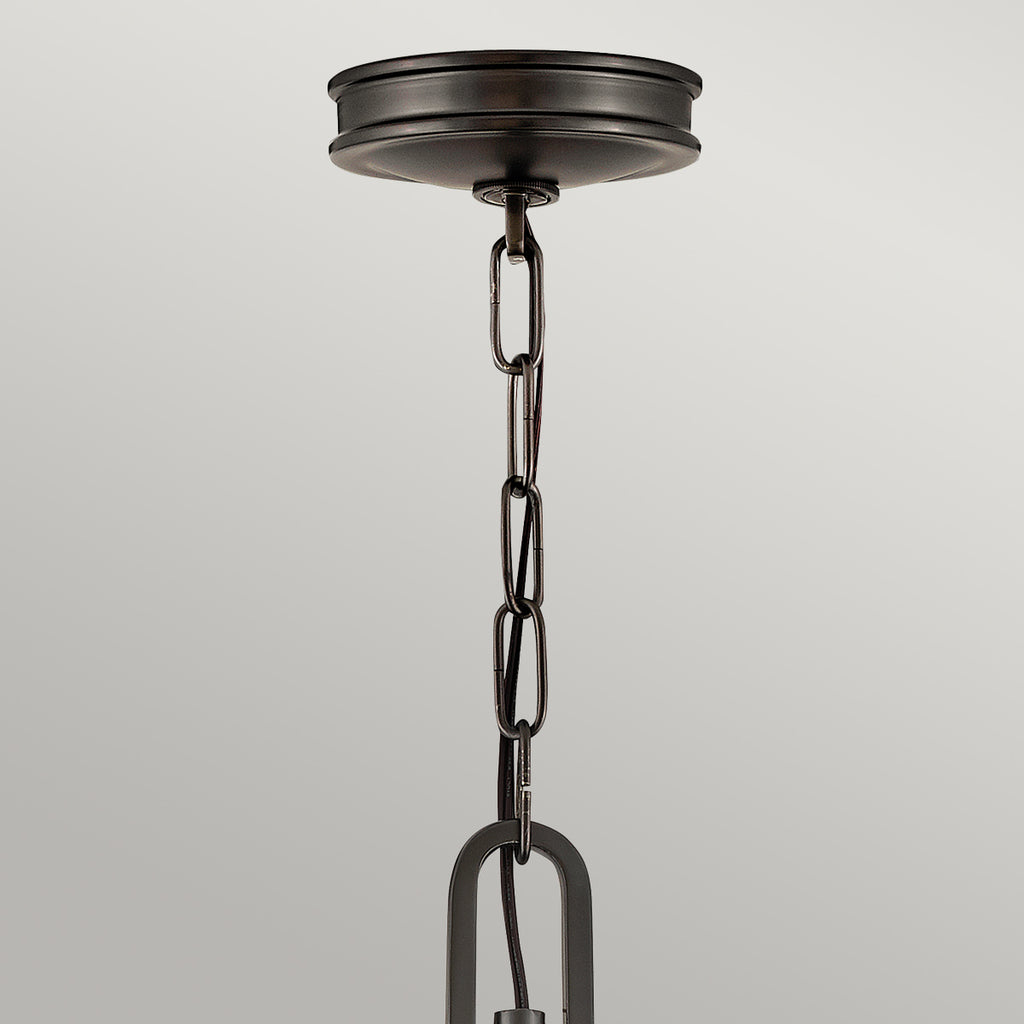 Hinkley Collier 4 Light Pendant Black Oxide with Opal Glass Shade