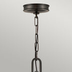 Hinkley Collier 4 Light Pendant Black Oxide with Opal Glass Shade