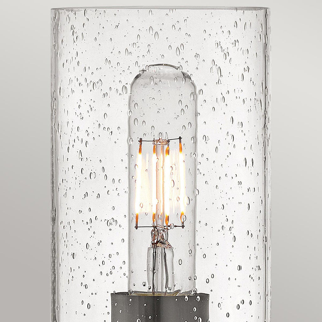 Hinkley Collier Wall Light Black Oxide with Clear Seeded Glass