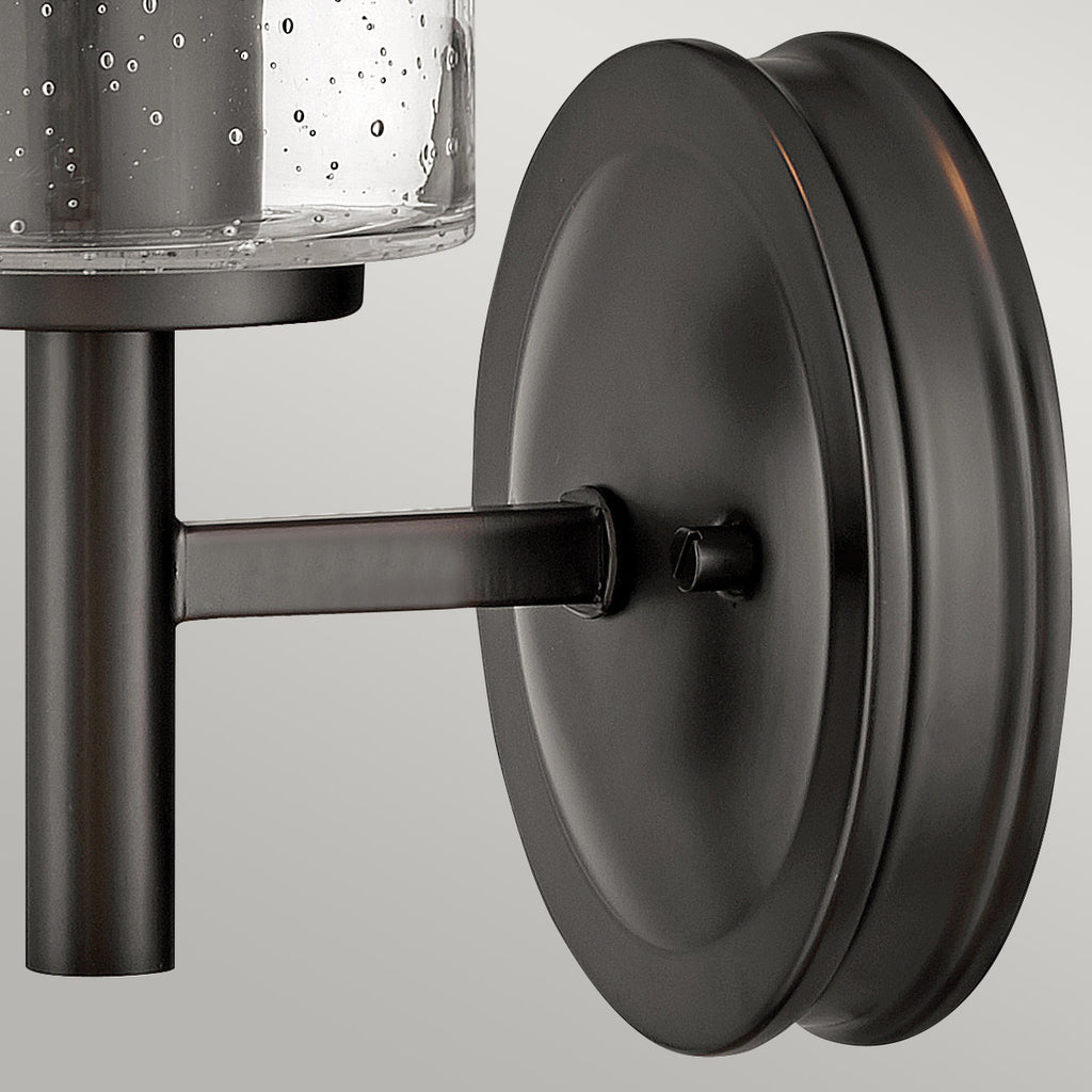 Hinkley Collier Wall Light Black Oxide with Clear Seeded Glass