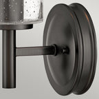Hinkley Collier Wall Light Black Oxide with Clear Seeded Glass