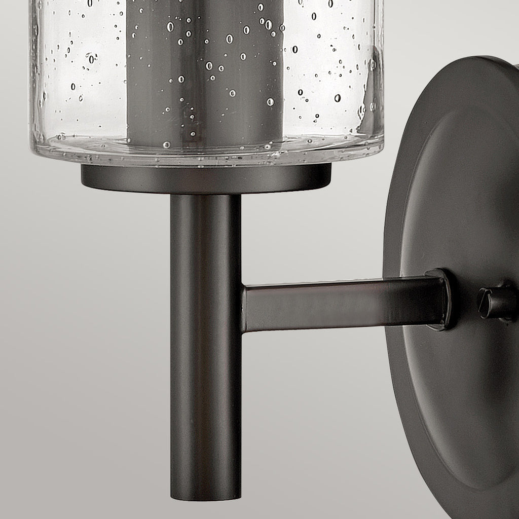 Hinkley Collier Wall Light Black Oxide with Clear Seeded Glass