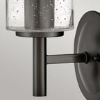 Hinkley Collier Wall Light Black Oxide with Clear Seeded Glass