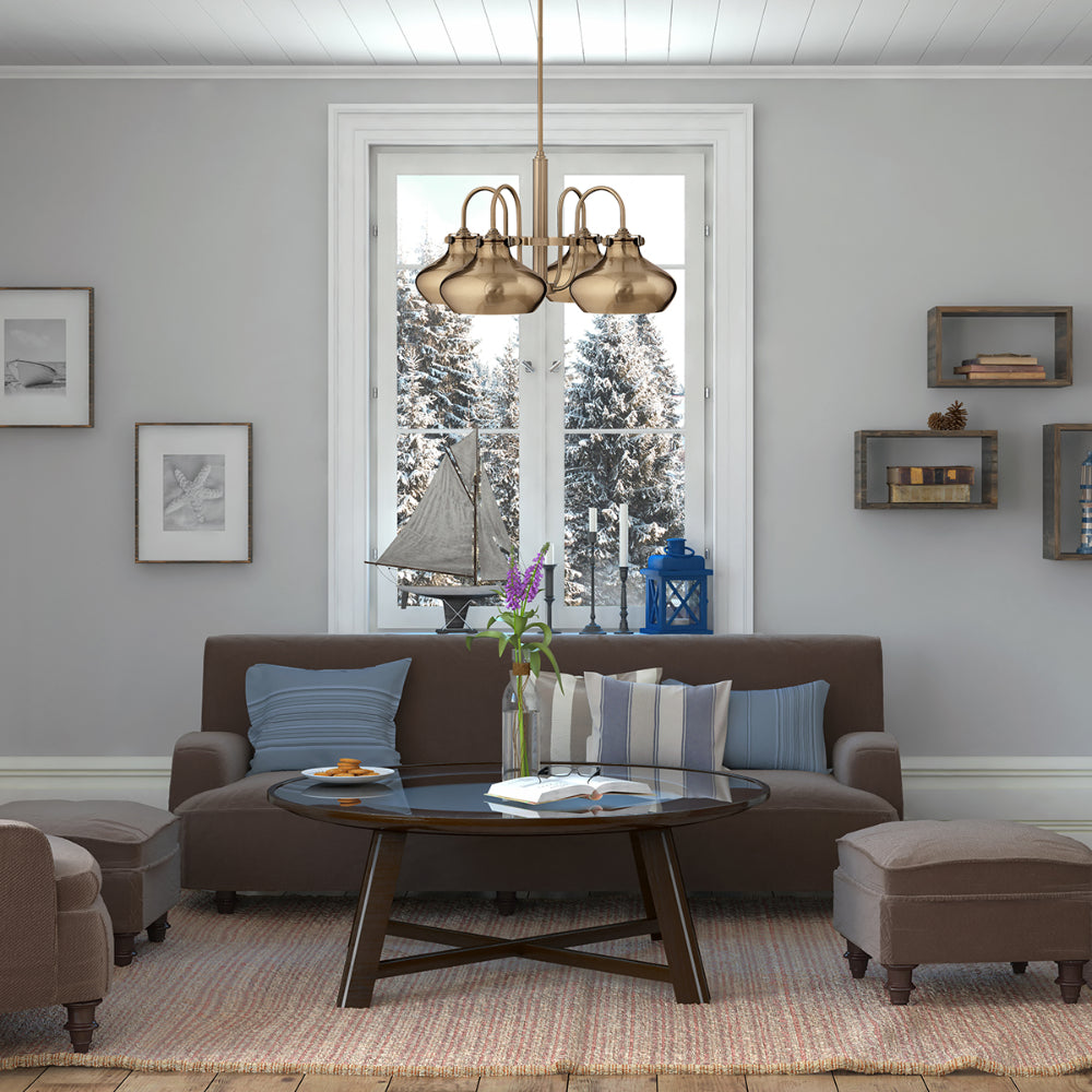 Hinkley Congress 4 Light Chandelier in Brushed Caramel
