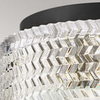 Hinkley Elle 2 Light Small Flush Black with Glass Shade