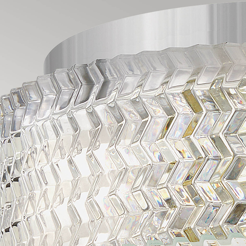 Hinkley Elle 2 Light Small Flush Chrome wit Glass Shade