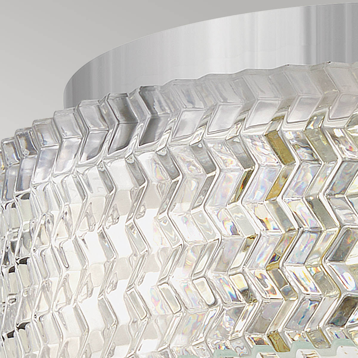 Hinkley Elle 2 Light Small Flush Chrome wit Glass Shade