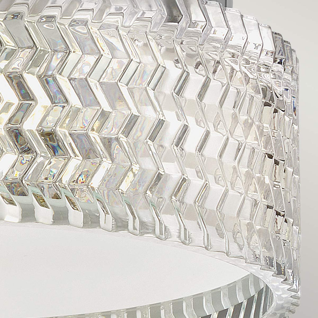 Hinkley Elle 2 Light Small Flush Chrome wit Glass Shade