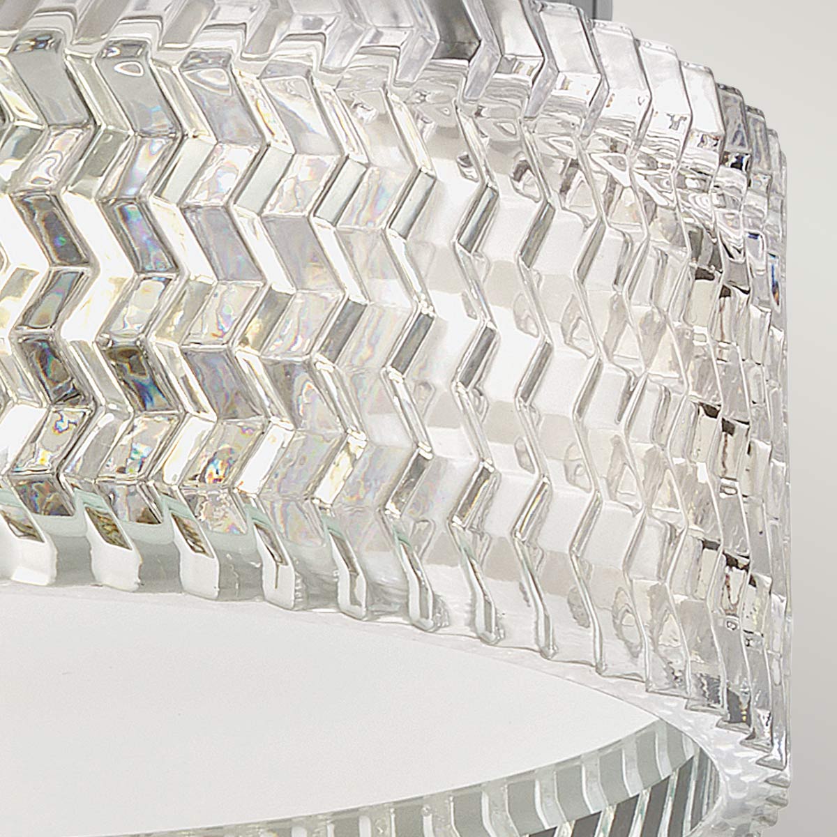 Hinkley Elle 2 Light Small Flush Chrome wit Glass Shade