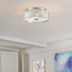 Hinkley Elle 2 Light Small Flush Chrome wit Glass Shade