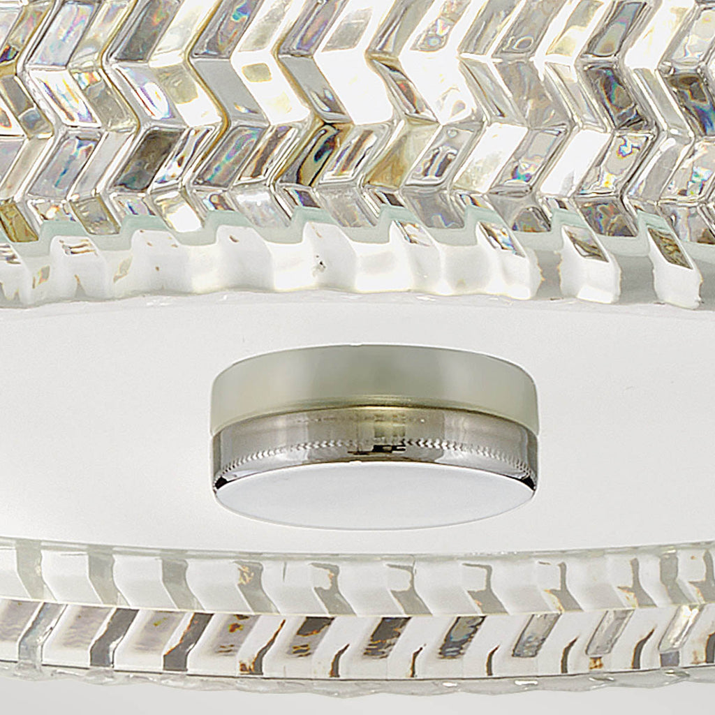 Hinkley Elle 2 Light Small Flush Chrome wit Glass Shade