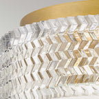 Hinkley Elle 2 Light Small Flush Heritage Brass with Glass Shade