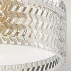 Hinkley Elle 2 Light Small Flush Heritage Brass with Glass Shade