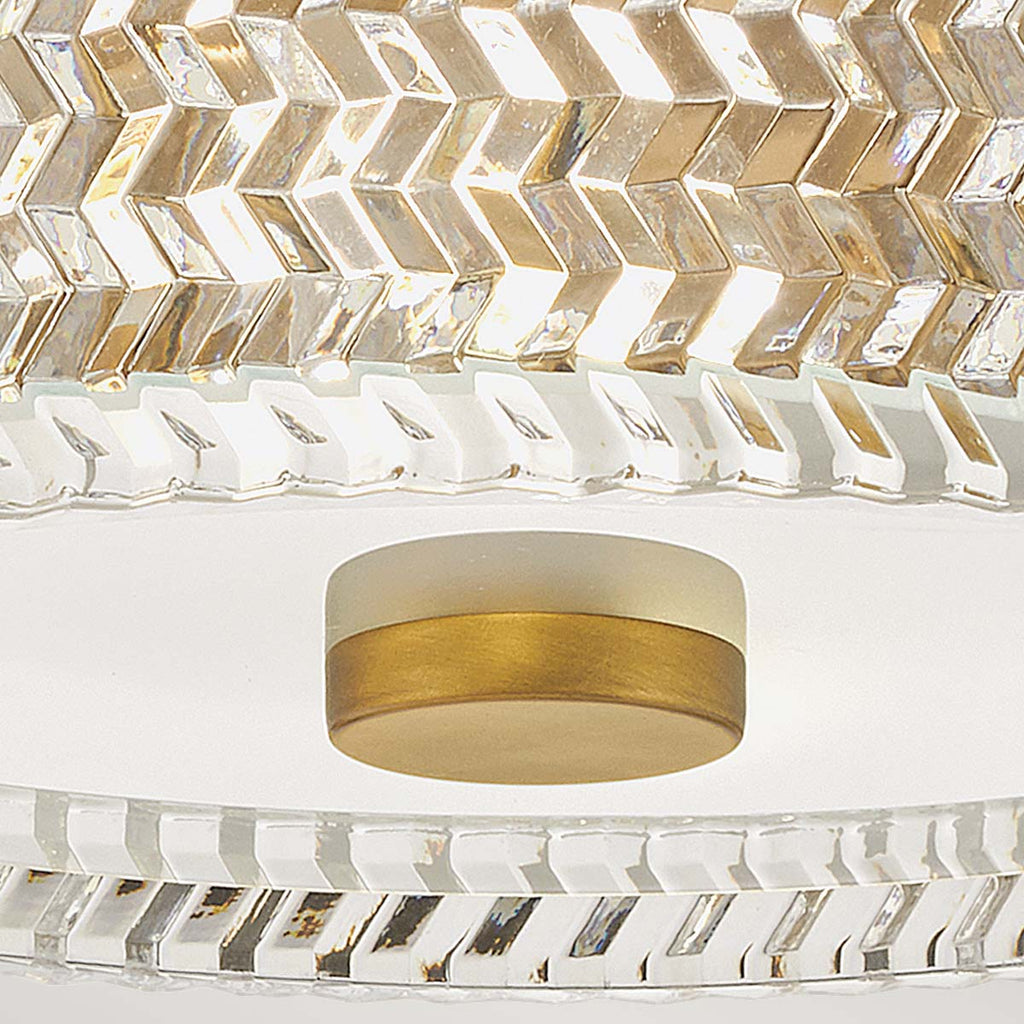 Hinkley Elle 2 Light Small Flush Heritage Brass with Glass Shade