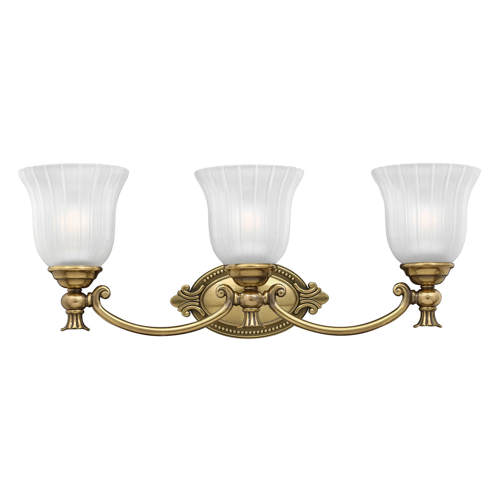 Hinkley Francoise 3 Light Bathroom Wall Light in Burnished Brass