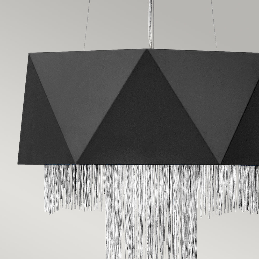 Hinkley Fredrick Ramond 6 Light Pendant Light in Satin Black and Silver