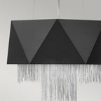 Hinkley Fredrick Ramond 6 Light Pendant Light in Satin Black and Silver