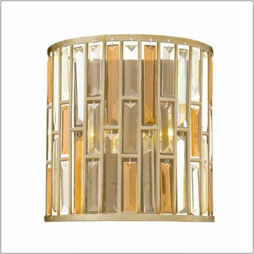 Hinkley Gemma 2 Light Half-Cylinder Wall Light in Silver Leaf