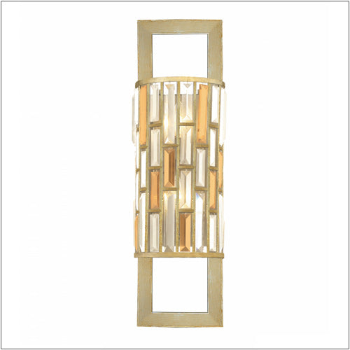 Hinkley Gemma 2 Light Rectangular Wall Light in Silver Leaf