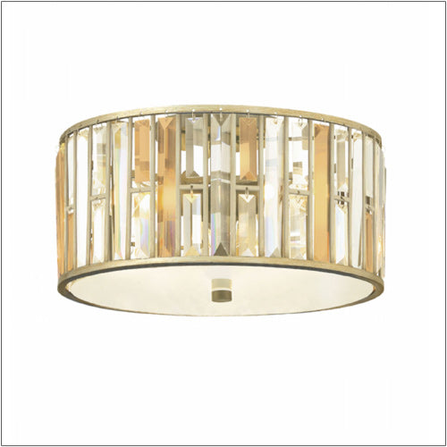 Hinkley Gemma Flush Ceiling Light in Silver Leaf