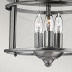 Hinkley Gentry Flush Ceiling Light in Pewter